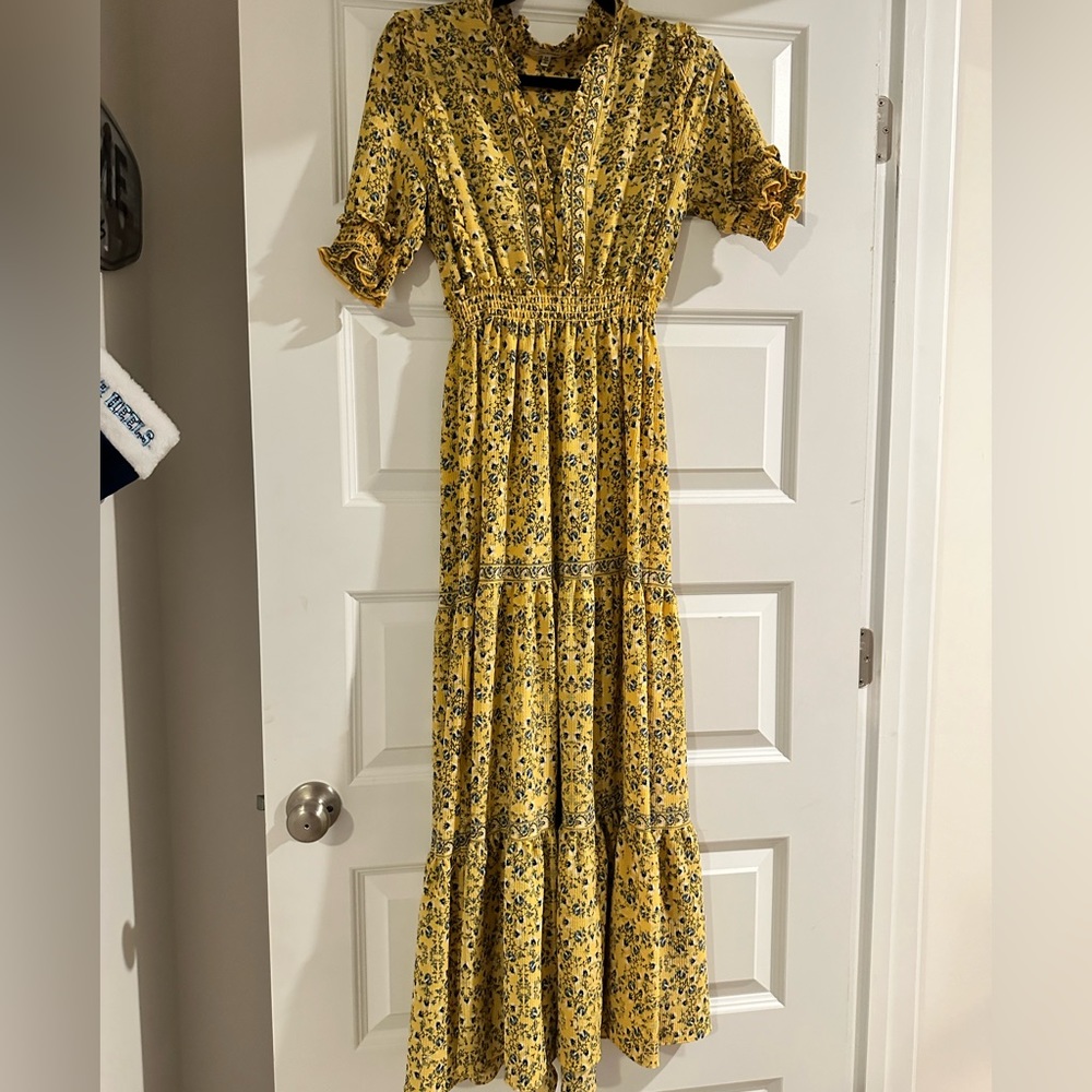 Yellow Maxi Floral Dress